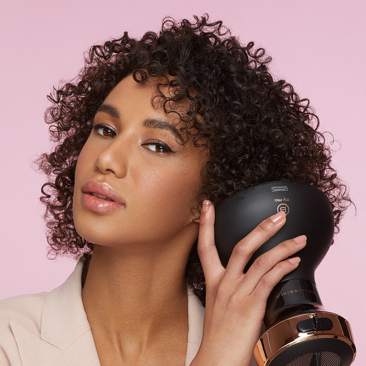 Short Brunette curly hair by Bellissima Diffon - Adding extra volume